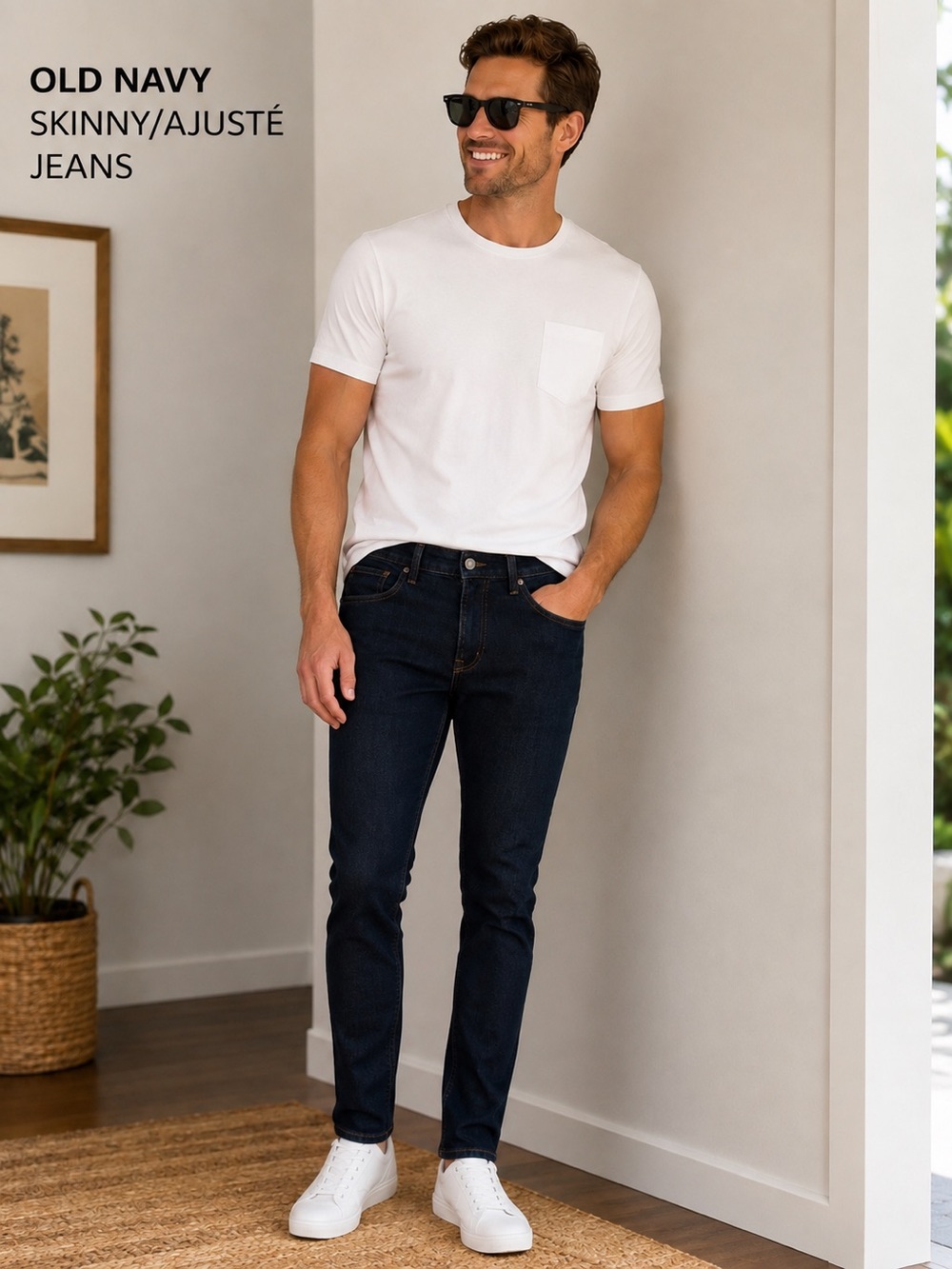 Old Navy Men’s Skinny Jeans Dark Wash Denim Classic Casual 36x30 1/2 shrinkage